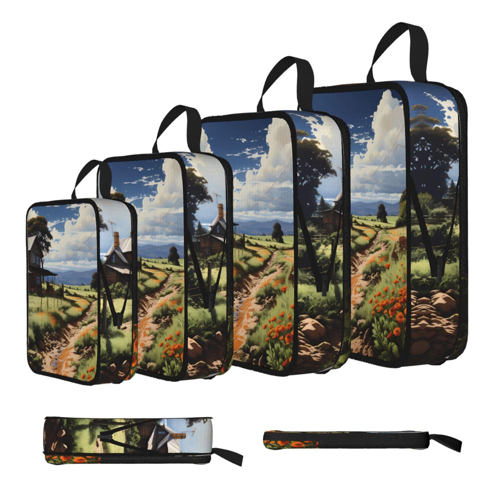 idyllic scenery Compression Packing Cubes 4 Piece Set