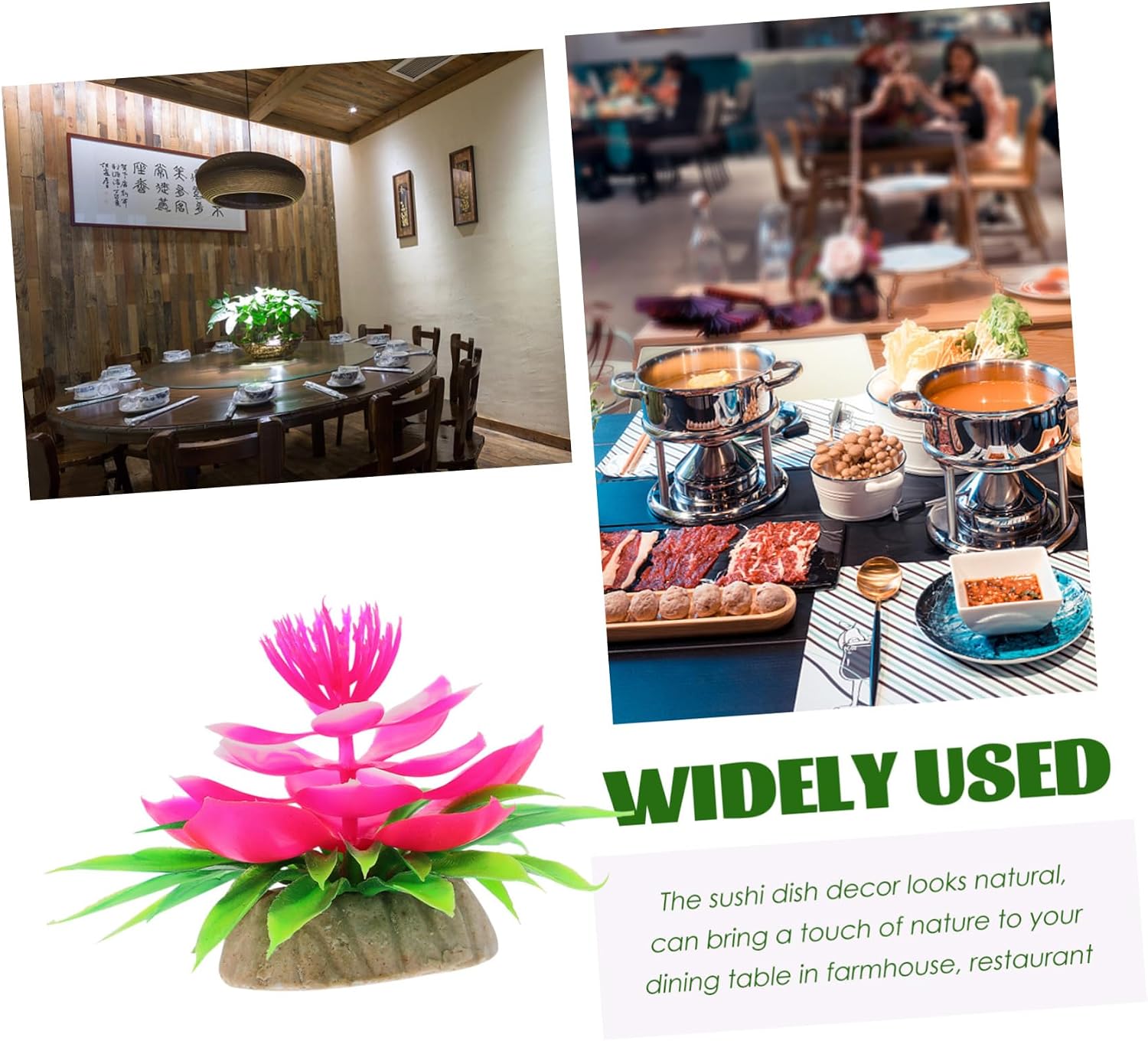 10pcs Creative Lotus Plate Flower Ornaments Plastic Dining Table Decoration