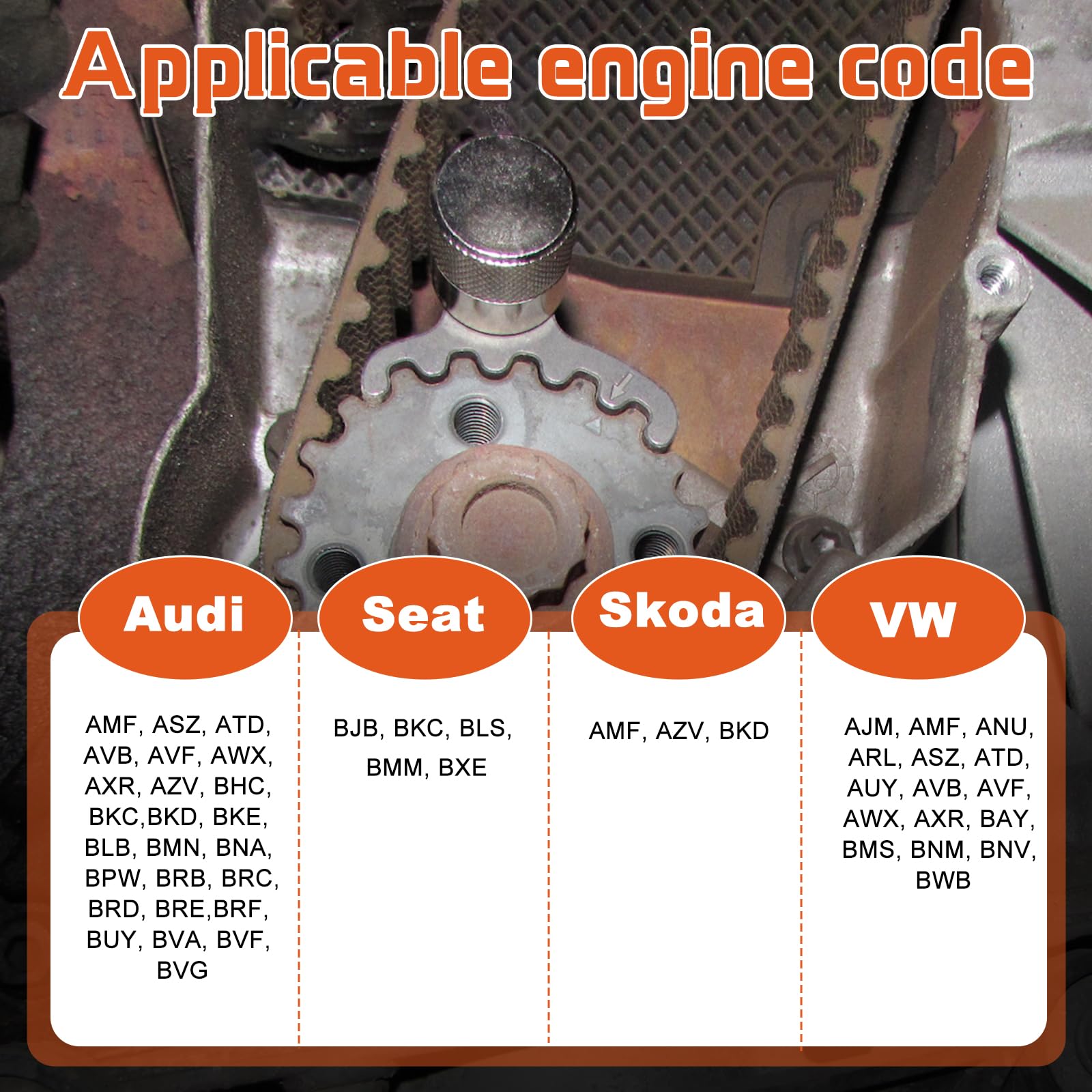 Kit Messa in Fase, Set di Attrezzi Distribuzione Compatibile con VW Audi SDI TDI 1,2 1,4 1,6 1,9 2,0 Kit Smontaggio Cinghia Alternatore con Scatola Portaoggetti Rossa