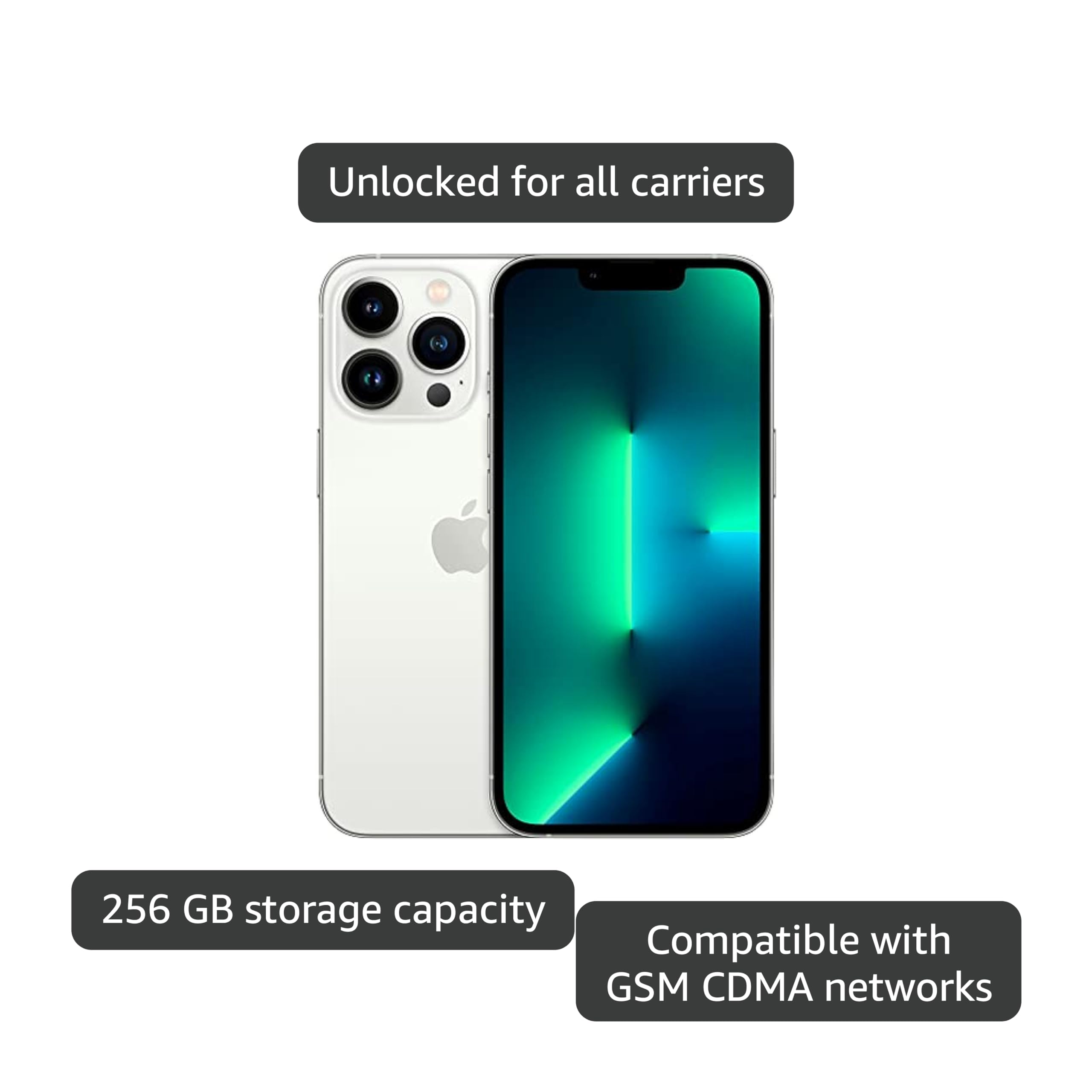 Amazon.com: Apple iPhone 13 Pro Max, 256GB, Silver - Unlocked Amazon.com: Apple iPhone 13 Pro Max, 256GB, Silver - Unlocked