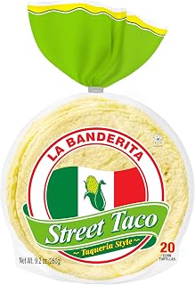 La Banderita Street Taco Corn Tortillas - Gluten Free - 4.5inch - 20 Count, 12.7 oz. - 4 Packs with ValorServe Mini Kitchen Utensil