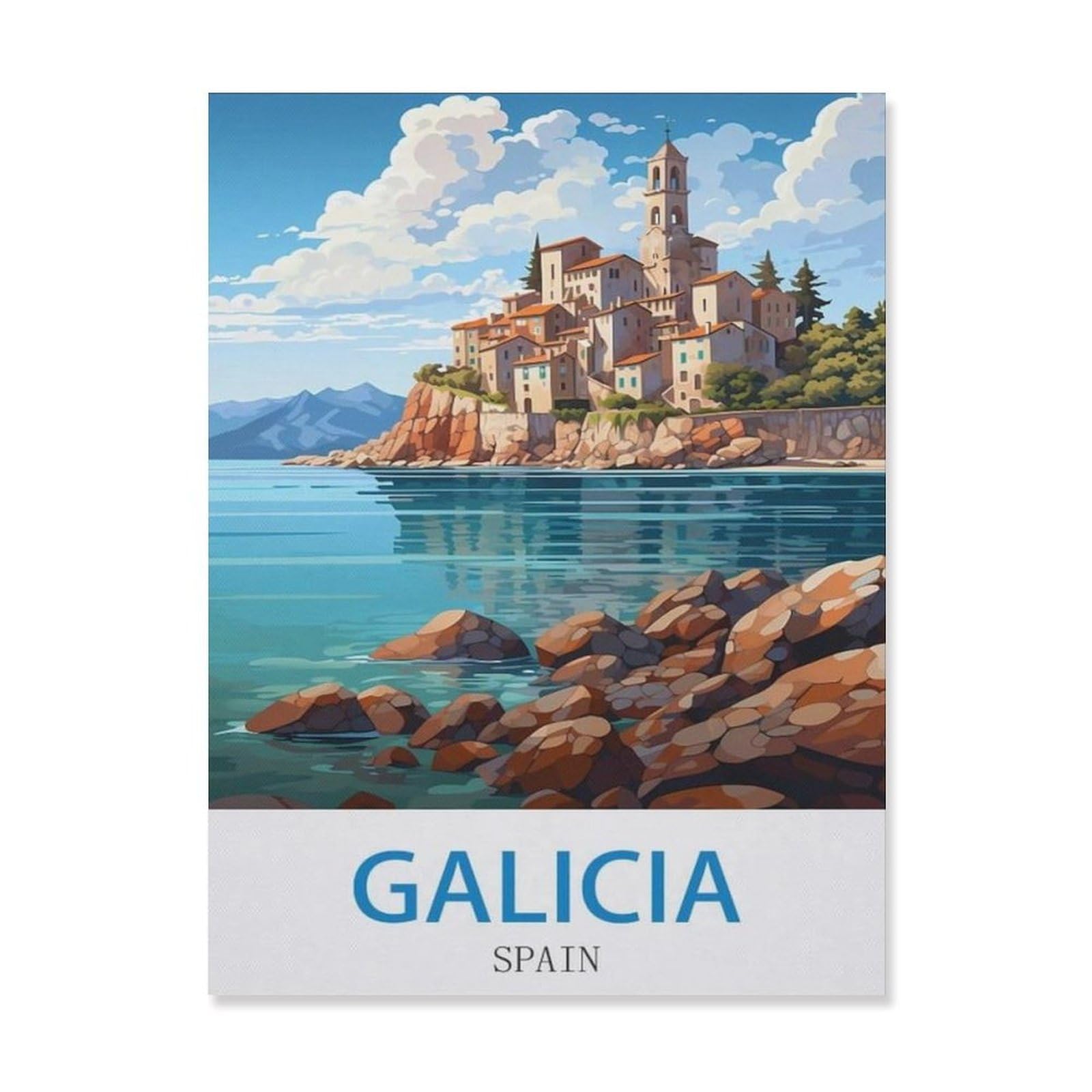 Galicia Spain，Retro Metal Tin Sign Vintage Sign For Home Coffee Wall Decor(15x30cm）6x12 inch-EH3