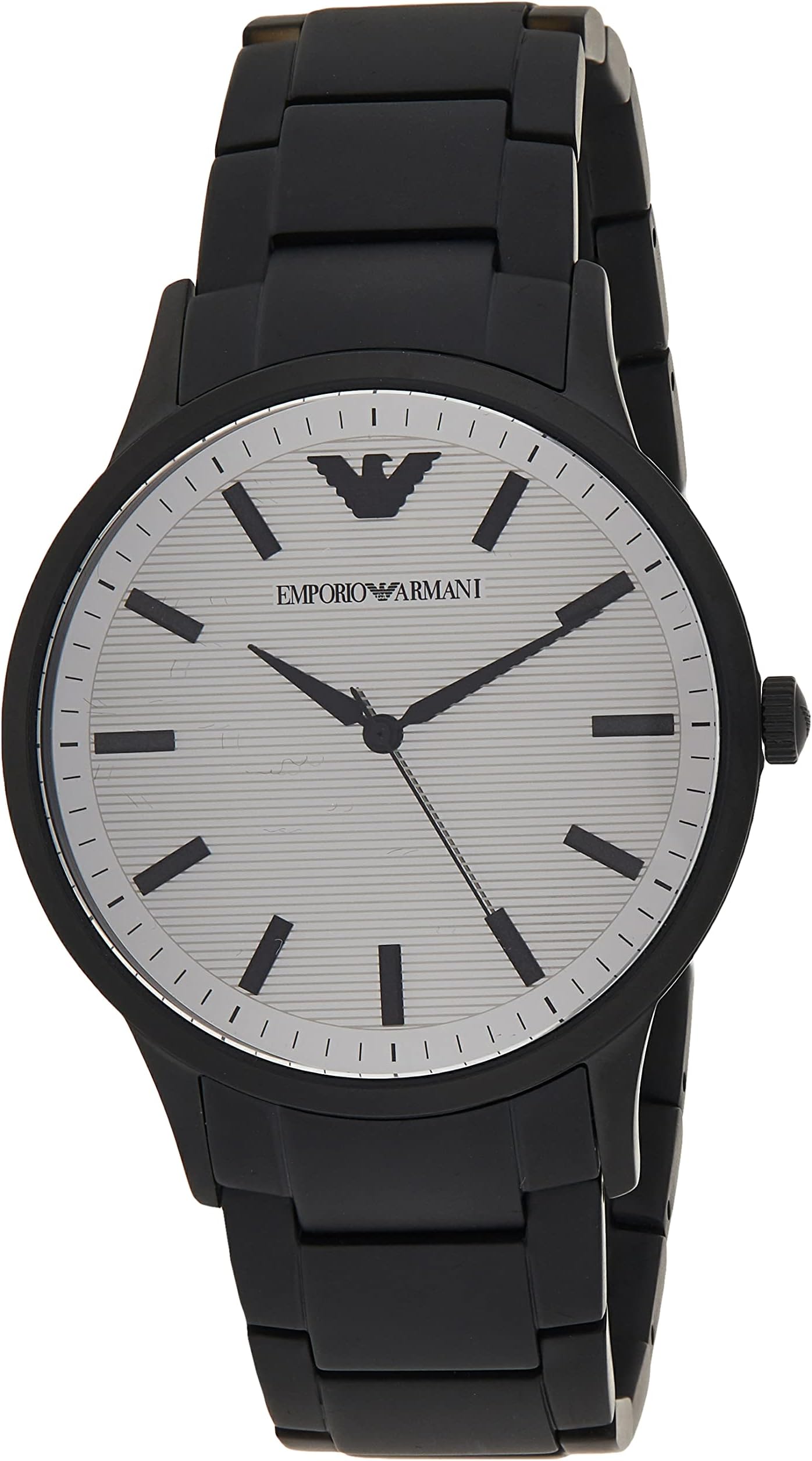 Emporio Armani Men's Black Quartz Watch, Analog Display And Stainless Steel Strap Ar11259