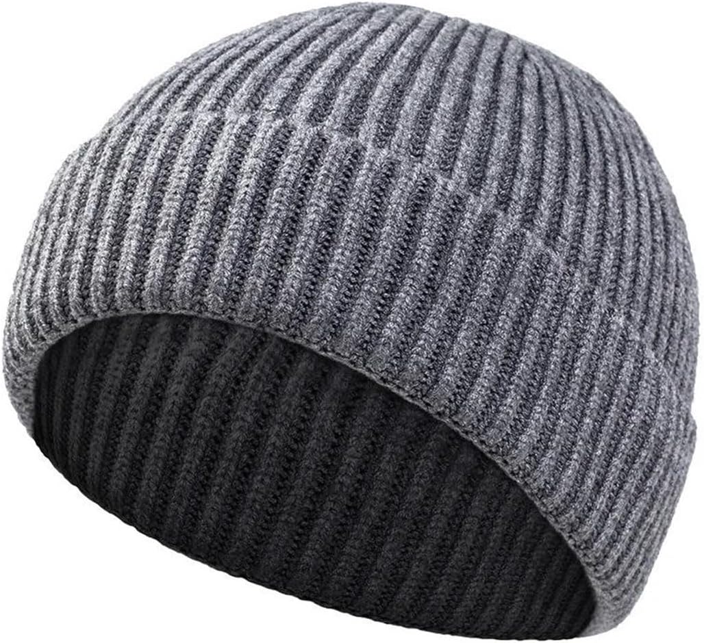 Men Thick Warm Short Thread Hip Hop Style Thermal Windproof Outdoor Sports Wool Knitted Beanie Hat