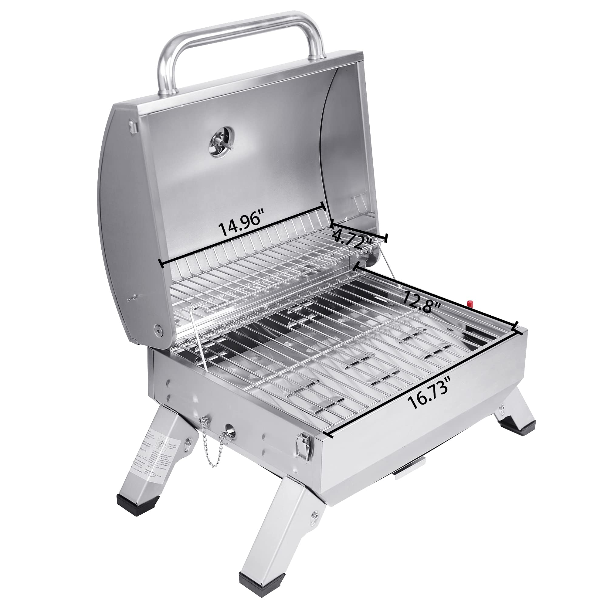 Royal Gourmet GT1001 Stainless Steel Portable Grill, 10000 BTU BBQ