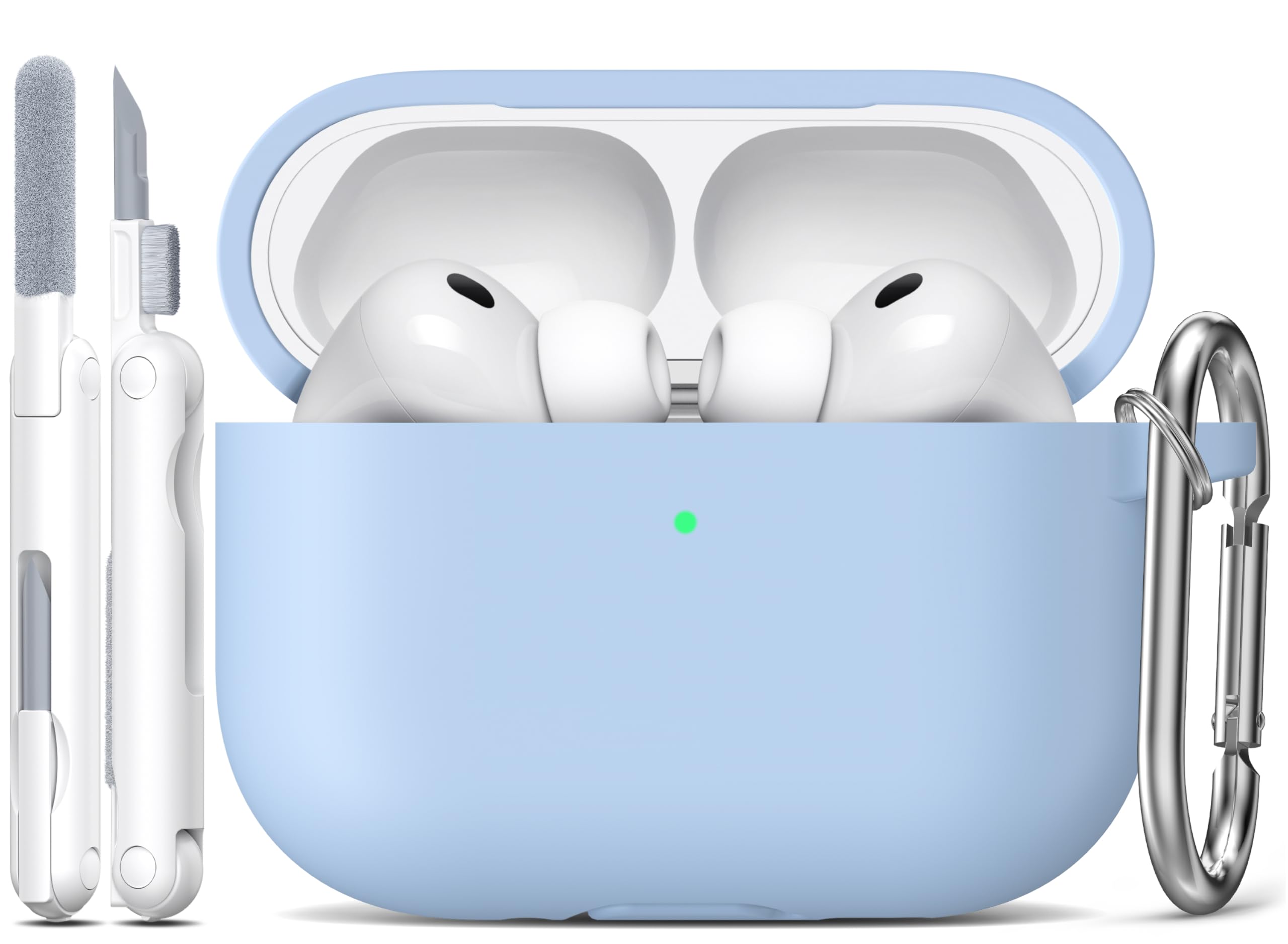 R-fun Funda para AirPods 4 con Kit de Limpieza, Case de Silicona Suave con Llavero, Funda Protectora Completa para Hombres y Mujeres, Compatible con Apple Latest Airpods 4th, Rojo — view 21