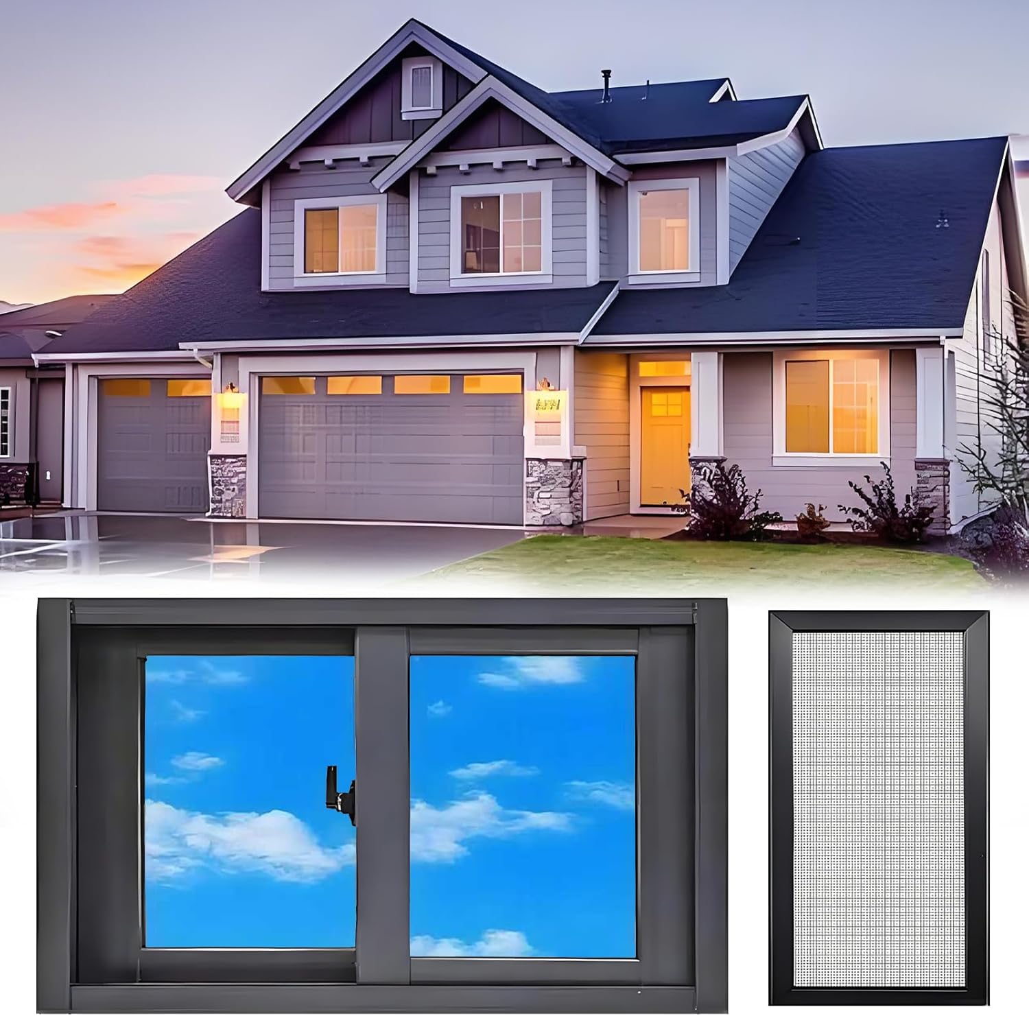 Black Aluminum Basement Window 48"W x 32"H, Lockable Horizontal Sliding Shed Window 122x81cm, Flush Mount Chicken Coop Window, Storm Window for Mobile Home, Garage, Bathroom, Playhouse & Barns