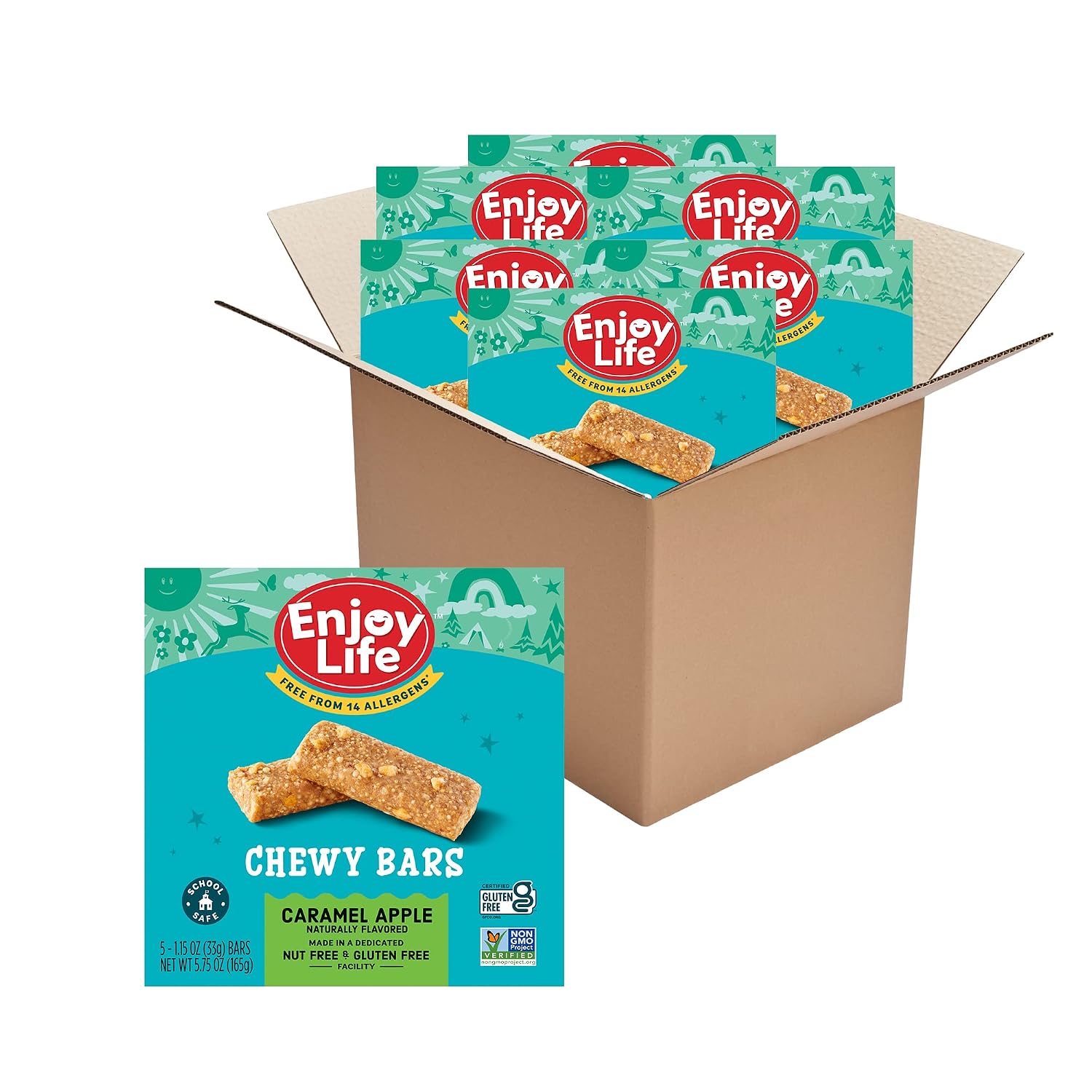 Enjoy Life Caramel Apple Chewy Bars, 6 Boxes (30 Total Bars)