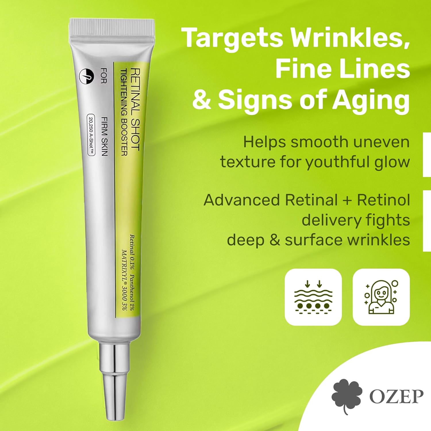 Retinol Booster 15ml and Retinol Tightening Serum 30ml, Anti-Aging Gift Set, Vitamin A Power Duo with 0.1% Retinol, 9 Peptide Complex, 1% Panthenol, 2 Piece