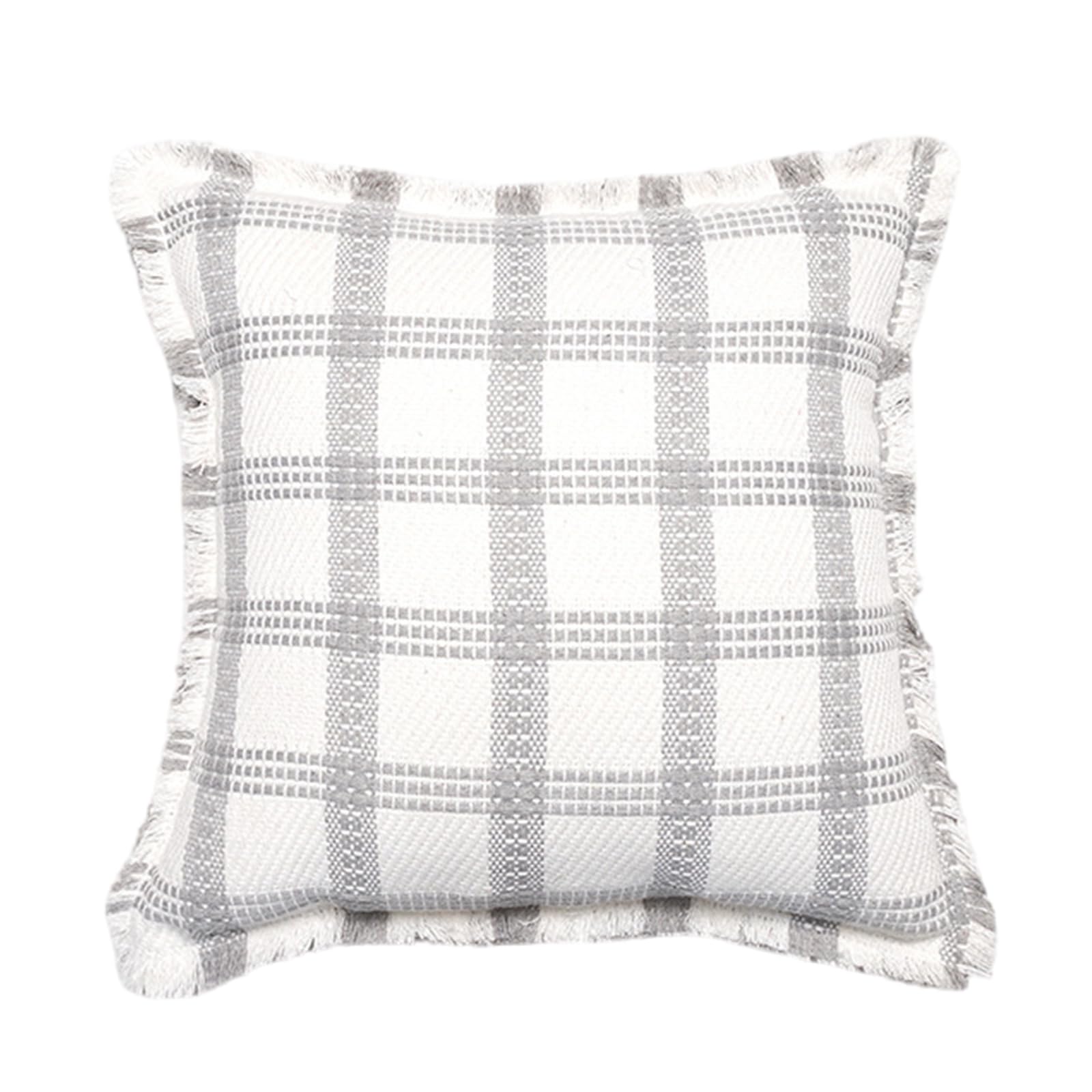 Tsophreniq Pillowcase Checkered Linen Throw Pillow Sham 18x18Inch Square Cushion Covers for Home Decoration Bed Pillow Covers
