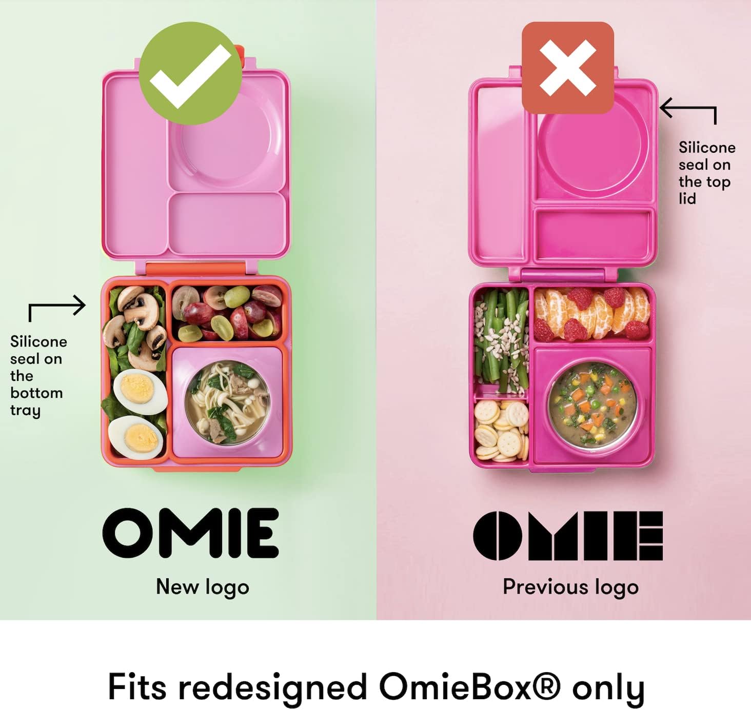 OmieBox (2 pack) Leakproof Dips Containers To Go, Salad Dressing Container, Condiment Container with Lids - Food Safe Silicone - 4 ounces (Pink/Teal) - Image 5