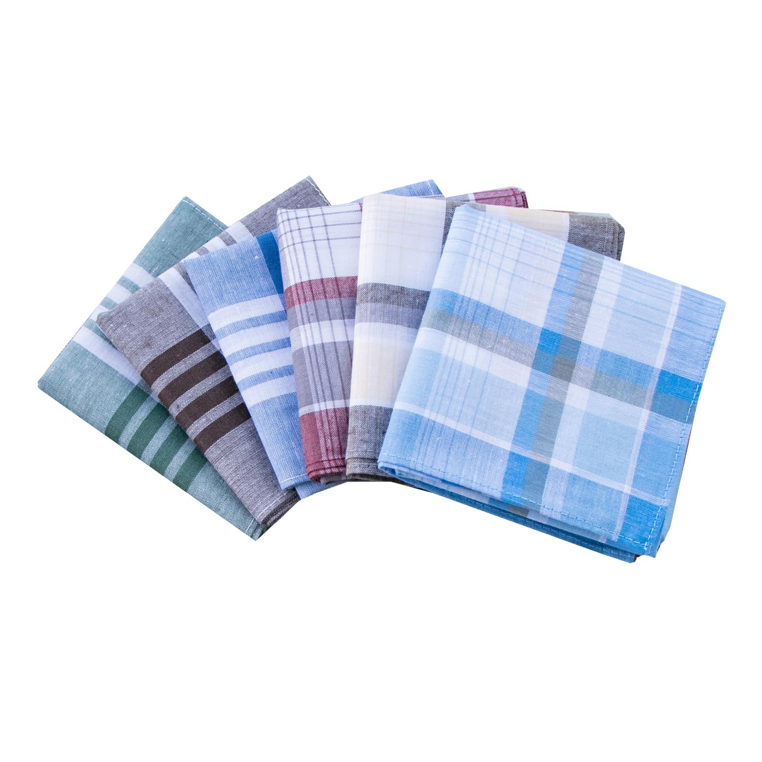 Mzliu Men's W2-6Pcs Pure Cotton Handkerchief White Hankies, One Size