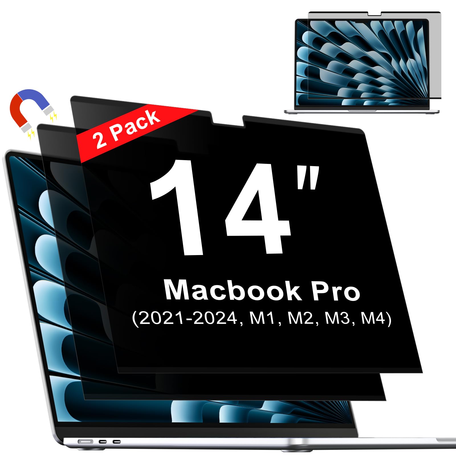 Filtro de privacidad para MacBook Pro 14 ZOEGAA magnético y extraíble 8