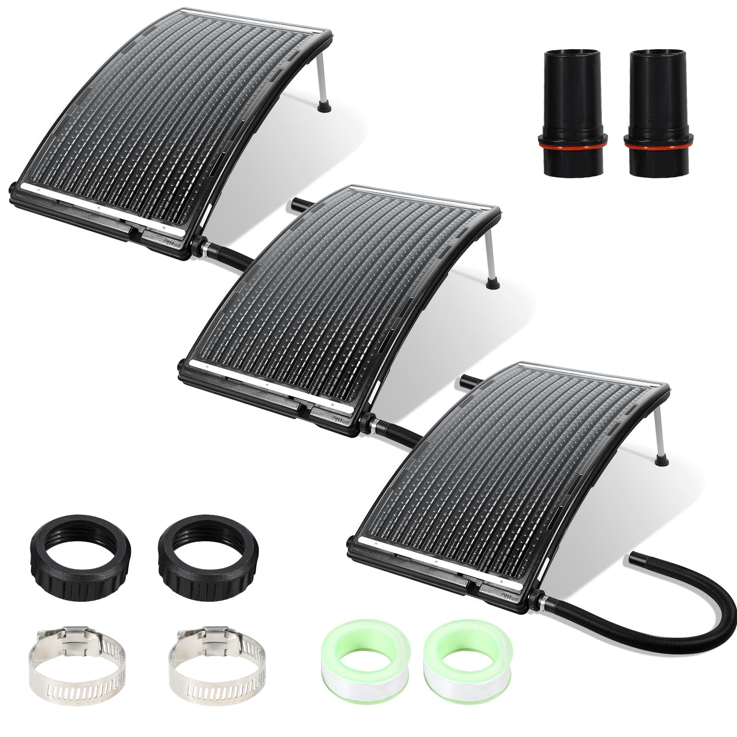 Daromigo Solarne ogrzewanie basenowe, kolektor słoneczny, 110 x 65 x 36 cm, ogrzewanie solarne 10 000 l/h, przyłącze Ø 38-40 mm, możliwość rozszerzenia ogrzewania basenu, instalacja solarna do ciepłej