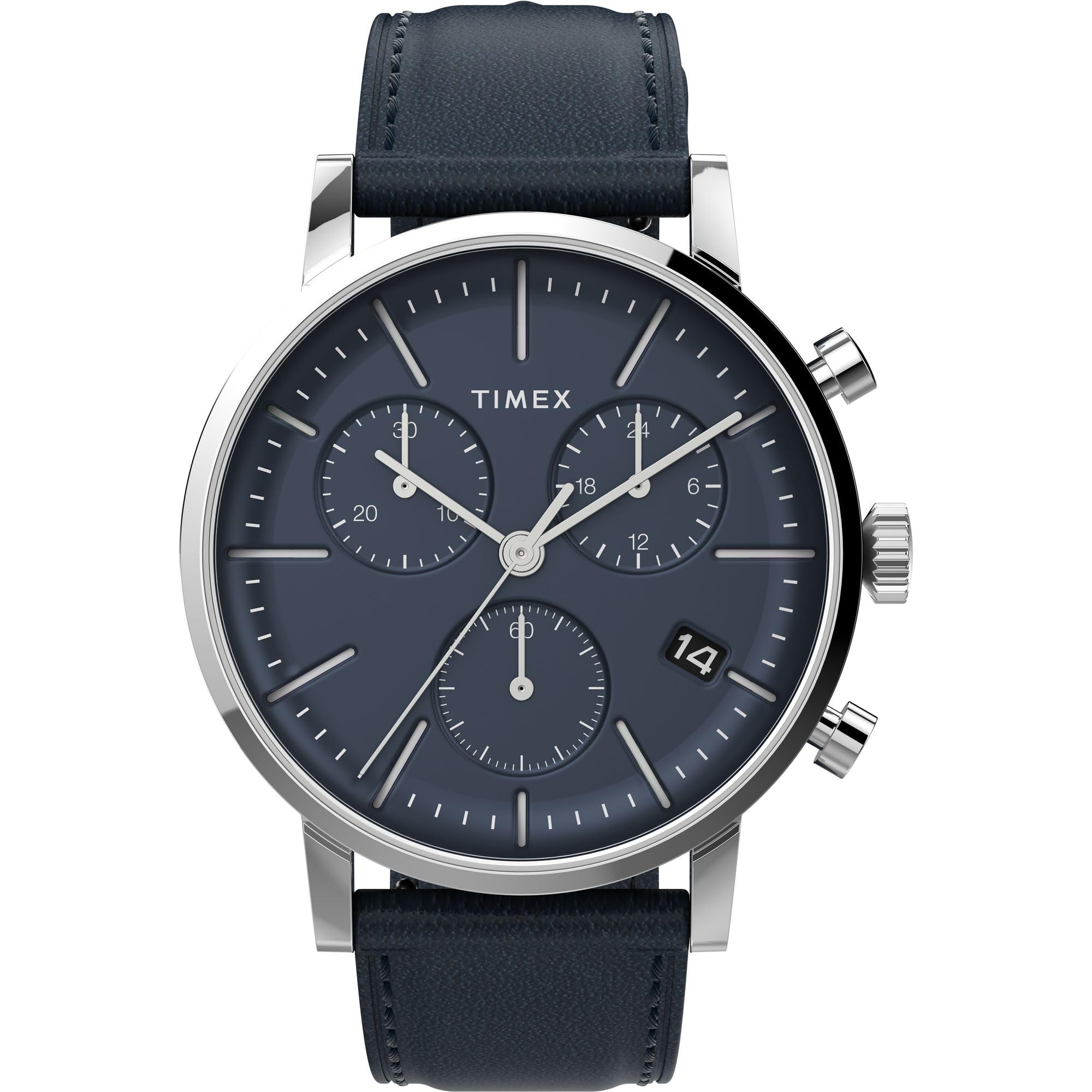 timex Trend Analog Watch for Man with Blue Round Dial & Blue Leather Strap Band Water Resistant Men's Wrist Watches - TW2V36800-picture-33