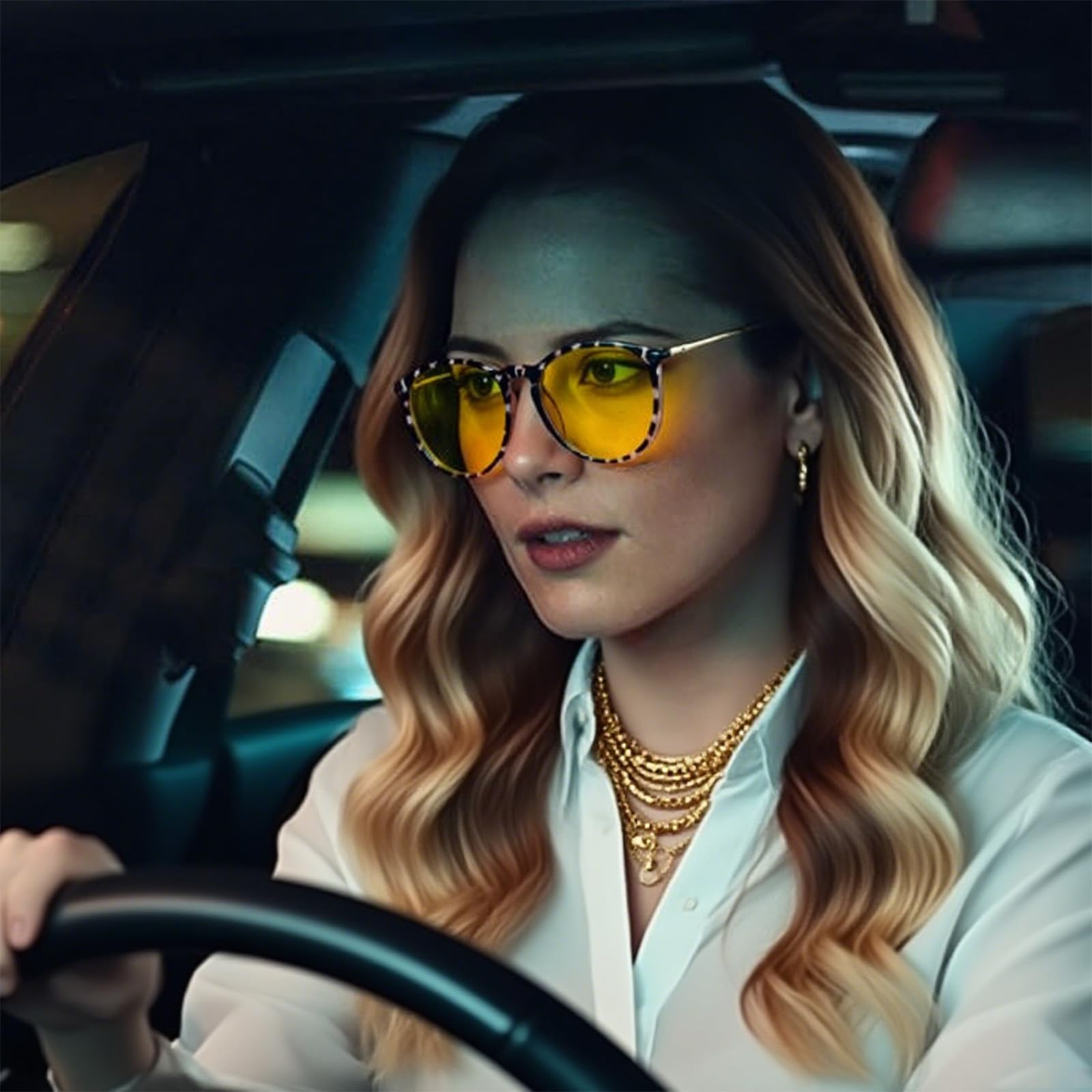 Gafas de visión nocturna para conducir, lentes polarizadas de visión nocturna para mujeres y hombres, lentes amarillas antirreflejos, lentes nocturnas