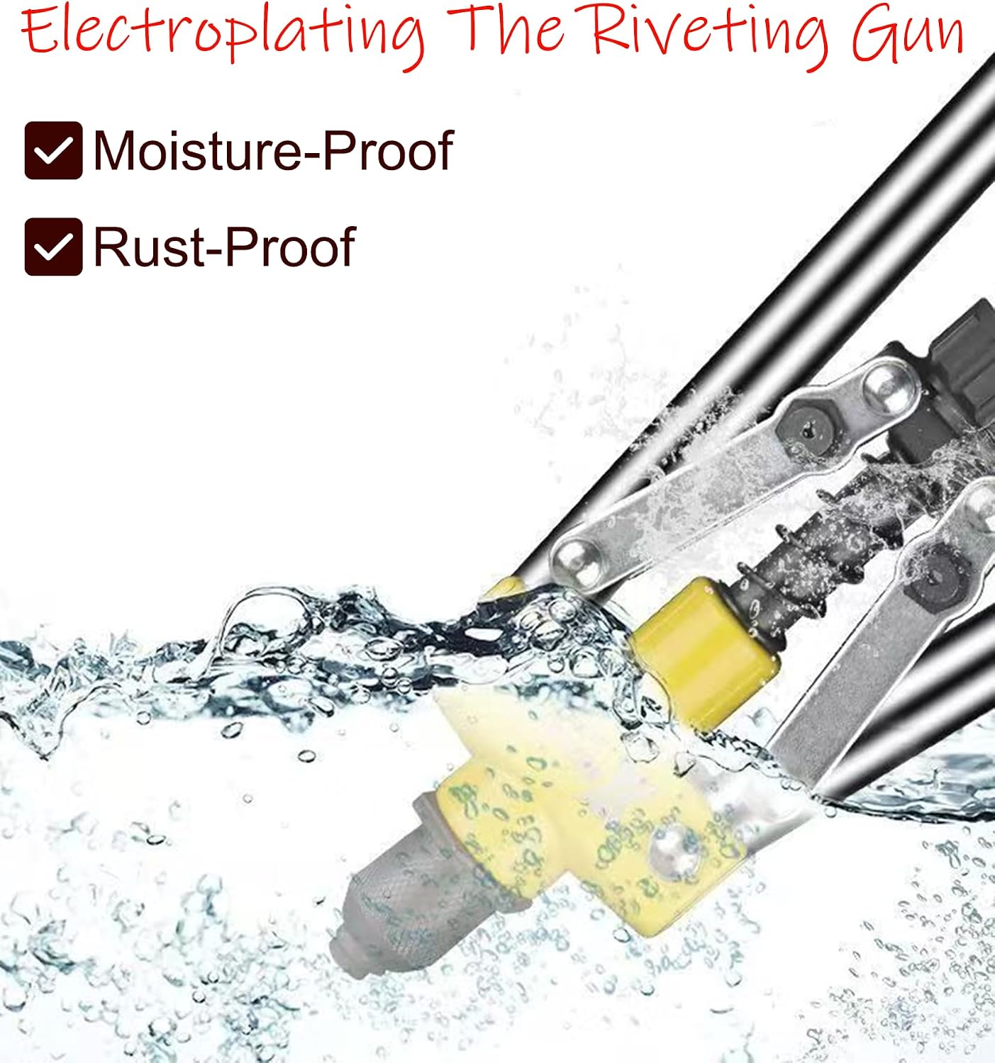 17" Pop Rivet Gun,Extended Length,High Hardness,Anti-Rust,Mandrel Collection Bottle.
