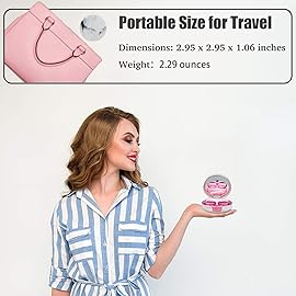 Vastsoon Contact Lens Case, Portable Cute Eye Contacts Colored Lenses Applicator Remover Tool Kit with Mirror Solution Bottle for Travel Daily Outdoor (Rose)