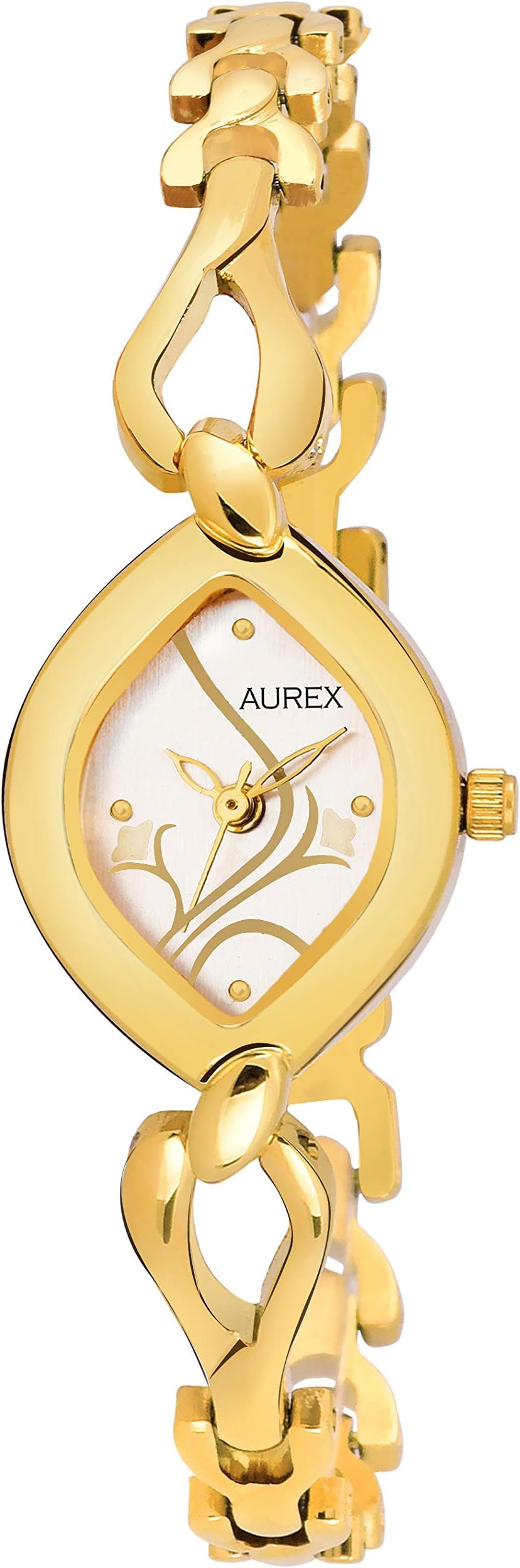 Stainless Steel Analogue Women's & Girl's Watch (White Dial Gold Colored Strap)