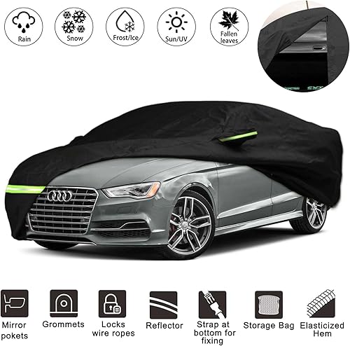 Miniatura 8 de YIXIN Funda impermeable para automóvil SUV 2018-2023 Audi Q8SQ8, ajuste personalizado, correa 100% impermeable a prueba de viento y bandas de