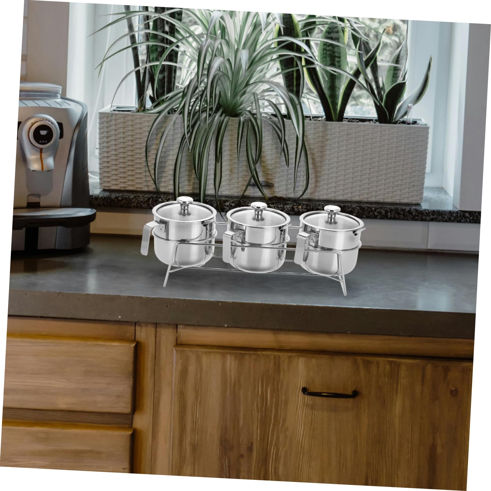 Cabilock 1juego Botes Inoxidable Para Condimentos Con Tapa y Cuchara Almacenamiento Multifuncional Para Especias y Sal Para Cocina y Organizador De Condimentos