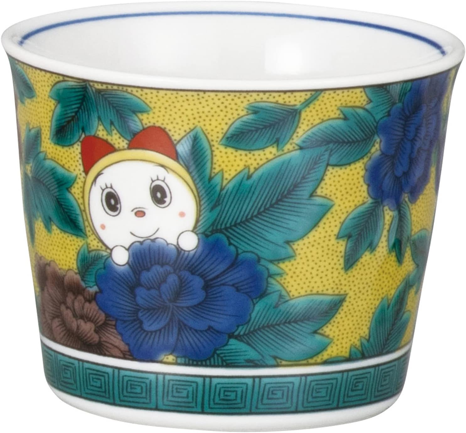 Kaneshotouki 008157 Doraemon Soba Boaguchi Soba Choko, Approx. 3.1 inches (8 cm), Kutani Ware Yoshidaya Style, Four Colors, Made in Japan
