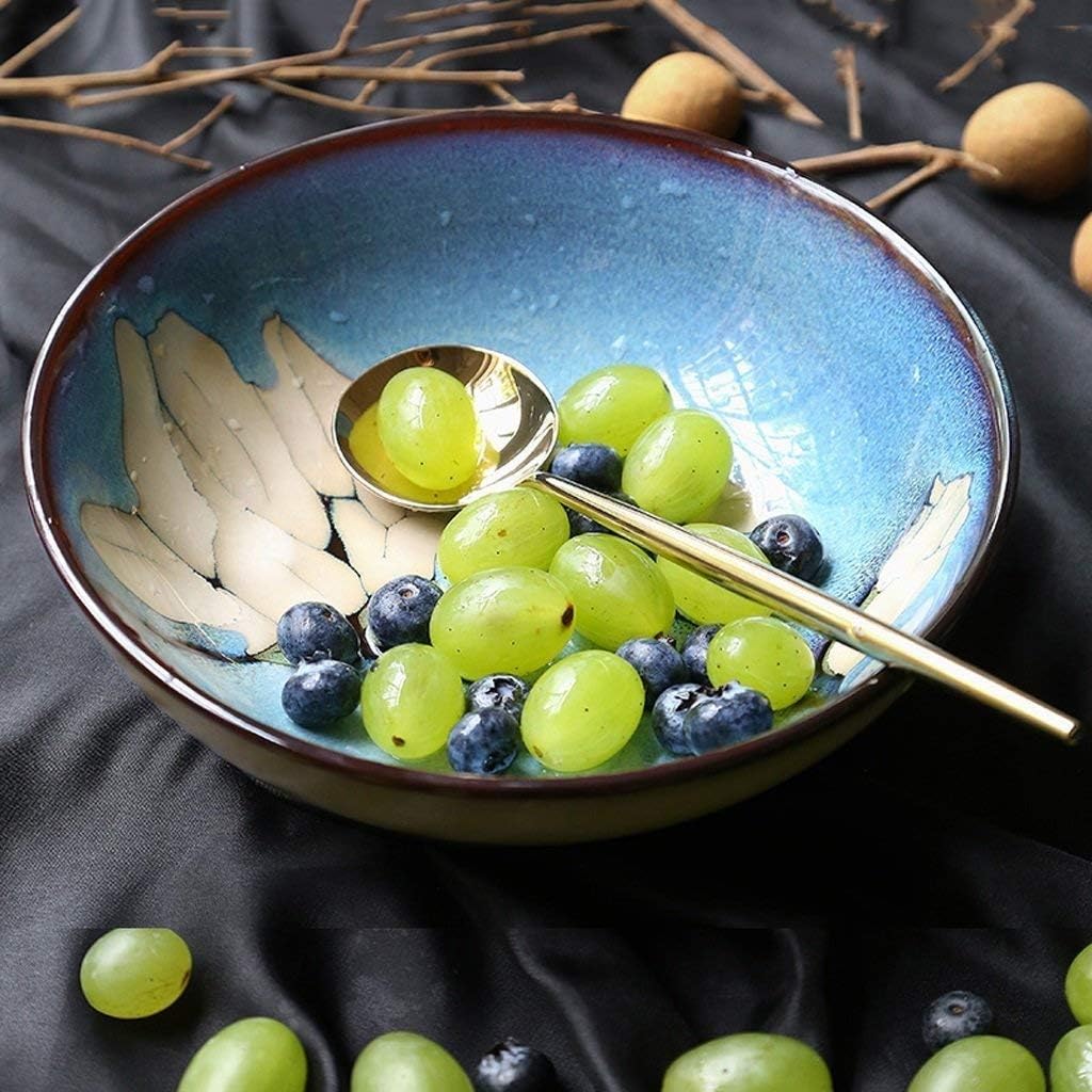 ボウル クリエイティブ 浅口 セラミック 家庭用 浅皿 ポット スープ フルーツボウル デザート サラダボウル 7.5インチ