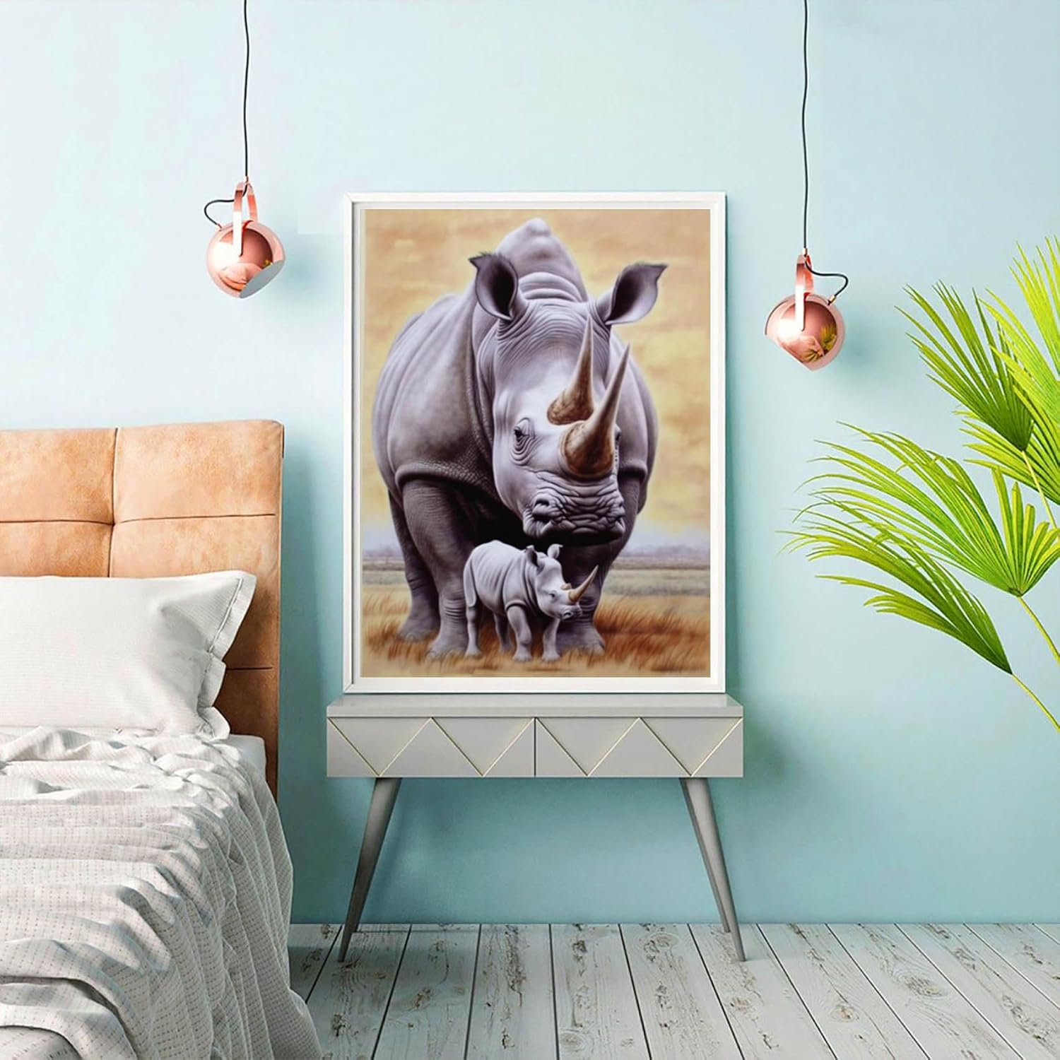 Jigsaw Puzzles 1000 Pieces African Animal Puzzles Rhino Jigsaw Puzzles for Adult Teens Kids Wildlife Jigsaw Puzzles Game Preschool Toy Best Gift Home Decoration