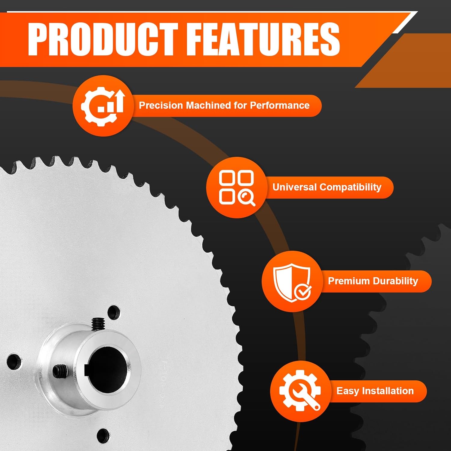 60 Tooth Go Kart Live Axle Sprocket for 40 41 420 Chain with 1" Bore 1/4" Keyway Compatible with Yerf-Dog Murray Go Karts by Podoy - Image 4