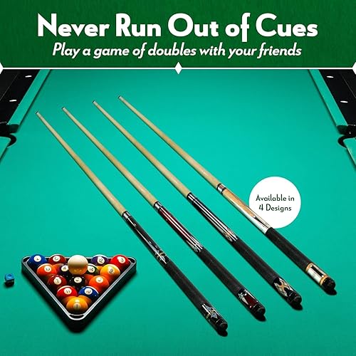 Miniatura 8 de ISZY Billiards Juego de 4 palos de billar, 2 piezas de madera de arce canadiense en 4 accesorios de billar