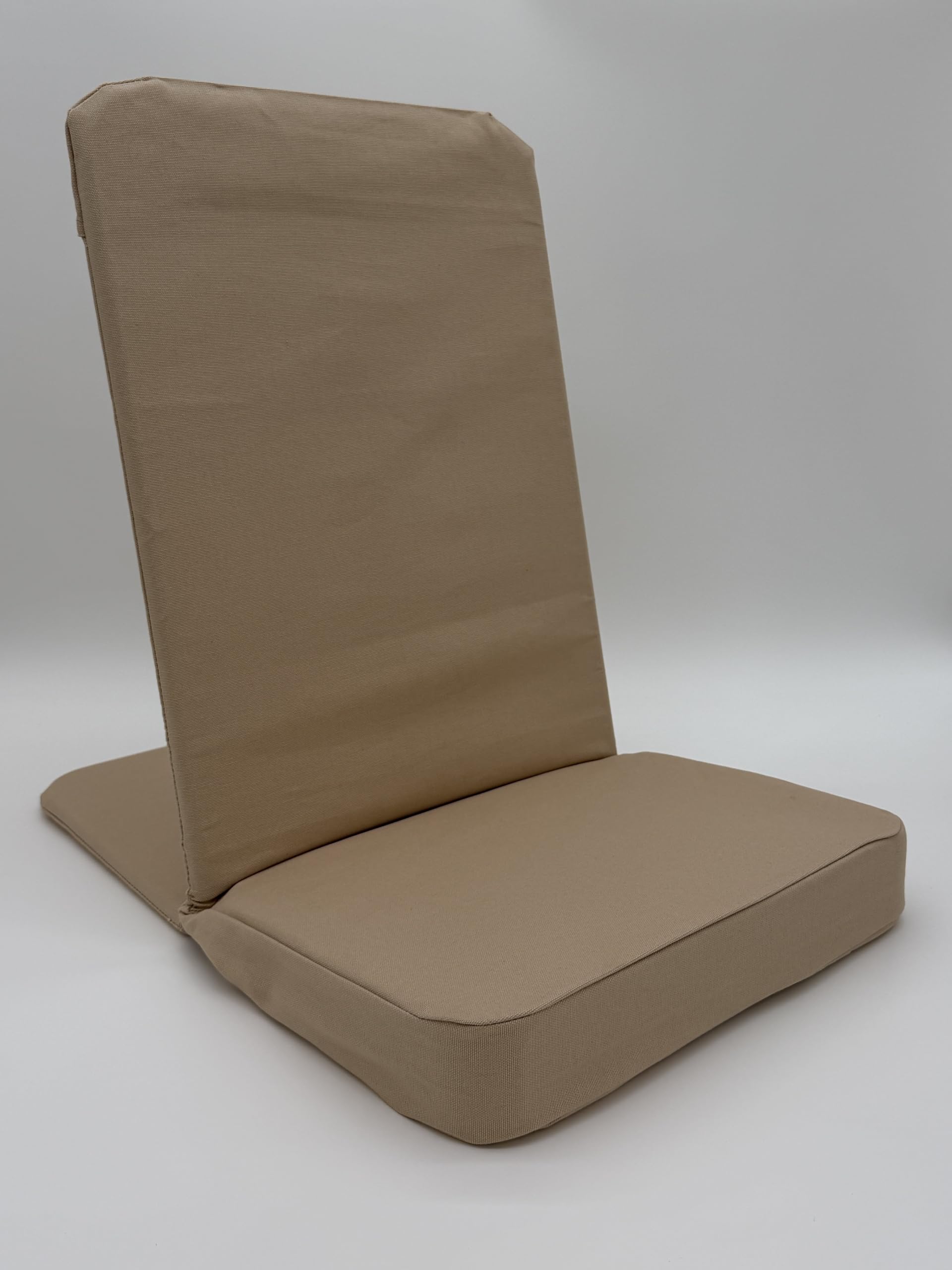 Original BackJack-Made in THE USA- Folding Sand Cotton Fabric Lightweight Floor Seating Chair for Gaming, Families, Parents, Daycare, Back Support, Reading, Yoga, Meditation, Dorm