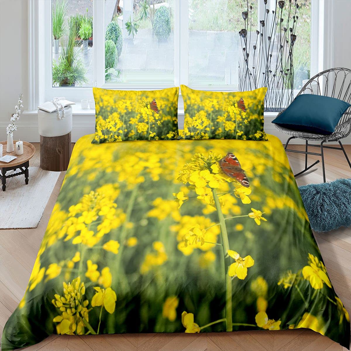 Set di biancheria da letto per bambini con motivo a foglie