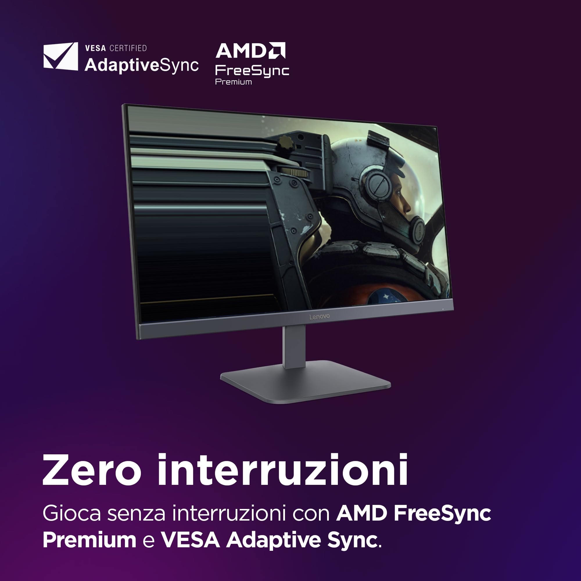 Lenovo LOQ 24-10 Monitor Gaming 24" 200Hz, 0.5 ms, IPS FHD (1920x1080) AMD FreeSync Premium, DP 1.4, 2x HDMI 2.1, VESA 100x100