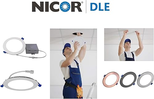 Miniatura 15 de NICOR Lighting DLE621204KRDWH - Kit de iluminación empotrada, color blanco