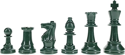 Miniatura 12 de WE Games Piezas de ajedrez Staunton de plástico brillante en color con rey de 3.75 pulgadas - Juego de ajedrez de torneo, solo piezas, mitad del