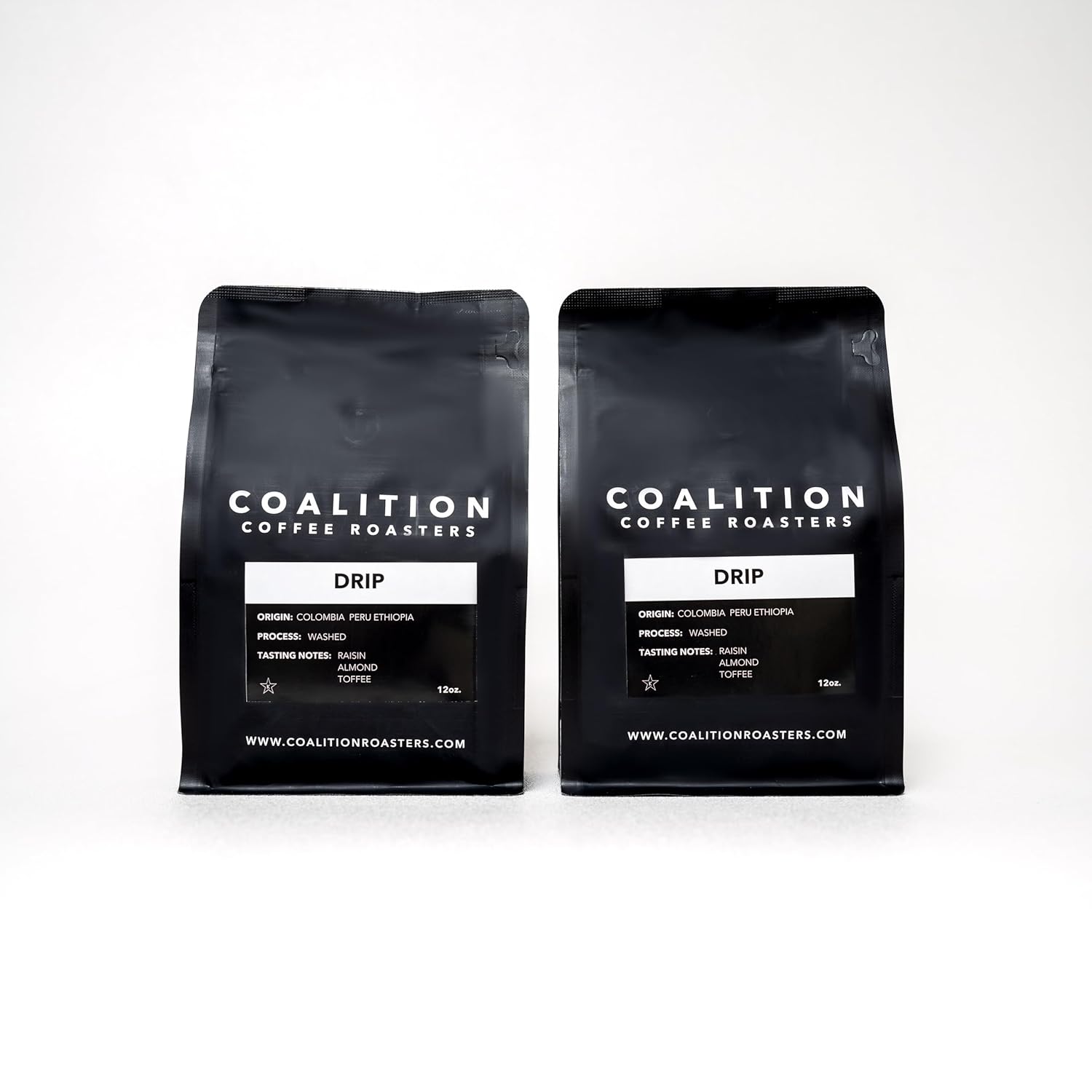 Coalition Coffee Roasters Drip Ground Coffee Blend - Specialty, Fresh Roasted Coffee Grounds - Specialty (Pack of 2, 12 oz)