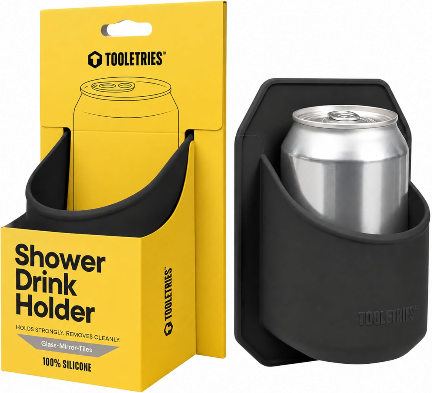 TOOLETRIES Shower Drink Holder for Beer & Soda Cans - Charcoal