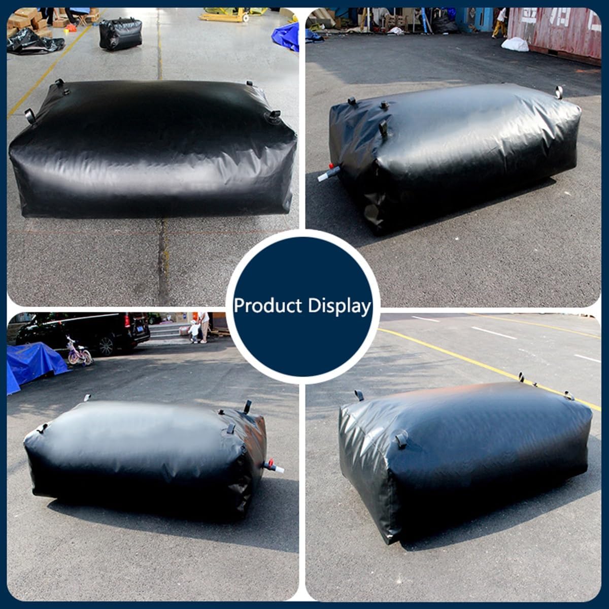 Black Large Capacity Water Storage Tank, Movable Agricultural Water Reservoir, Collapsible Water Bladder, Outdoor Water Storage Bag, Fire Fighting Water Container Tank(0.7x0.9x0.6m/350L/92 Gallon)