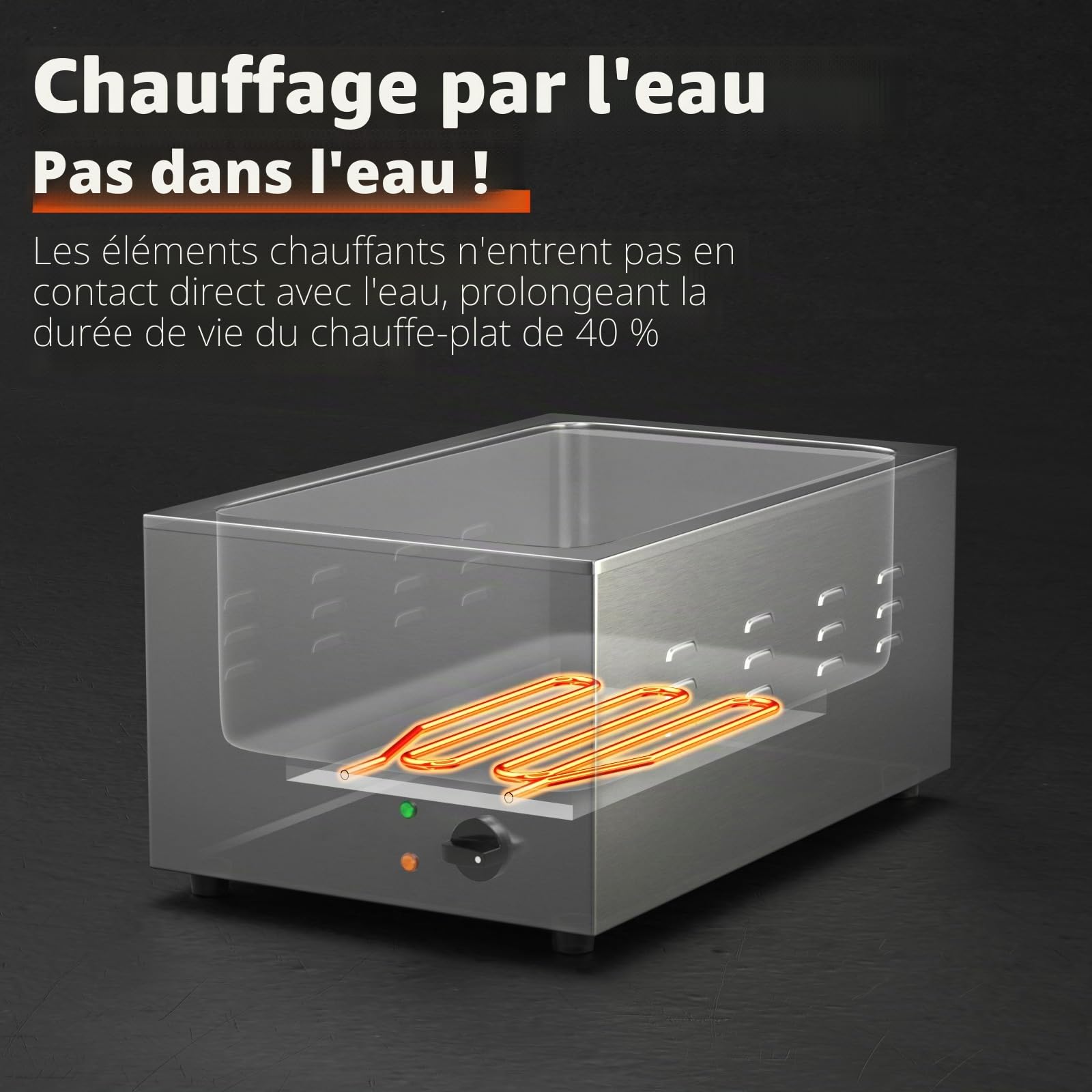CROSSON Bain Marie Électrique Professionnel,1200W Bain Marie Électrique en Acier Inoxydable,3 x GN 1/3 Récipients avec Couvercle,Température Réglable 30°C - 85°C Chauffe-Buffet Chafing Dish