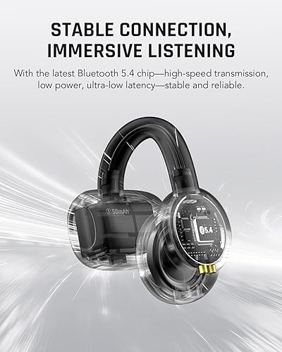 Miniatura 4 de Black Shark Auriculares con clip, auriculares abiertos, modos duales de música y juego, diseño ligero de pantalla digital de 0.18 onzas, llamadas