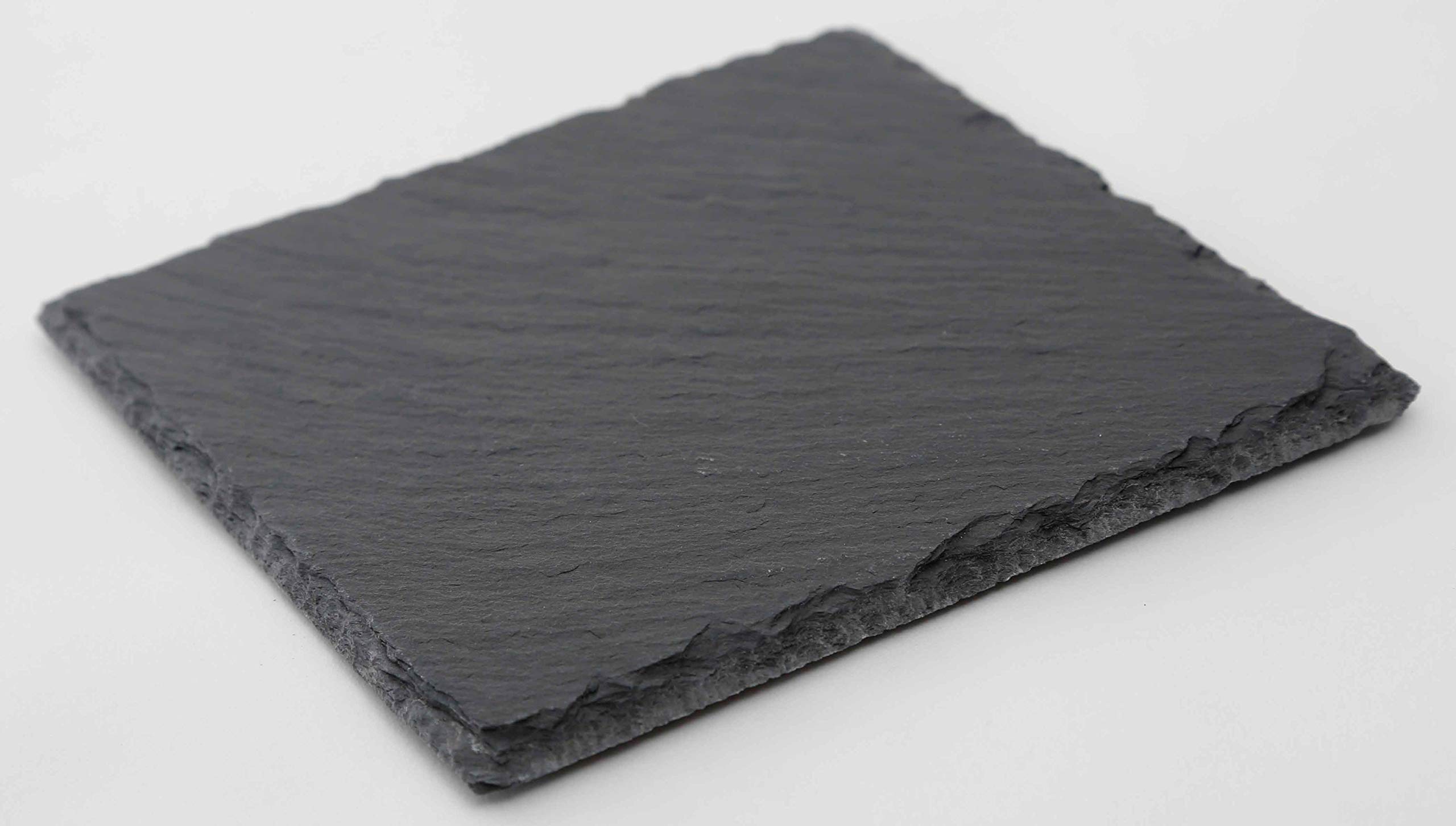 Novaliv 24x Schieferplatten I quadratisch I 15x15x0,5 cm I Telleruntersetzer Servierplatte länglich Sushi Teller Sushi Brett Dekoteller Schiefertafel