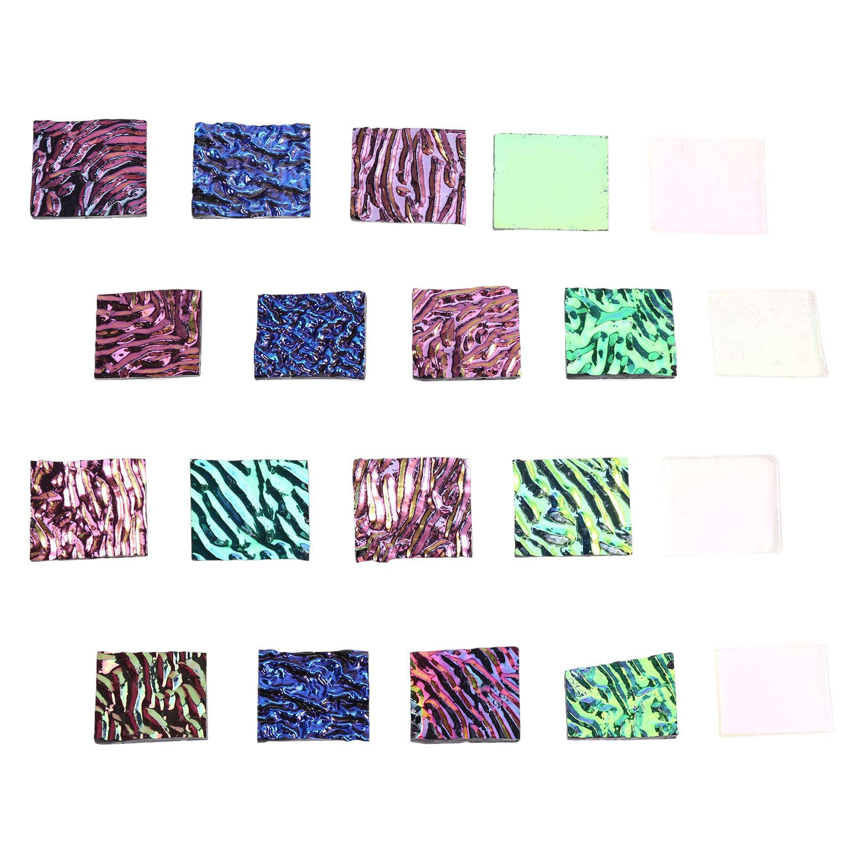 Teuypty Fusible Glass Sheets For Jewelry Making Supplies 112G Dichroic Glass Scrap Microwave Kiln Art Pieces Mixed Colors