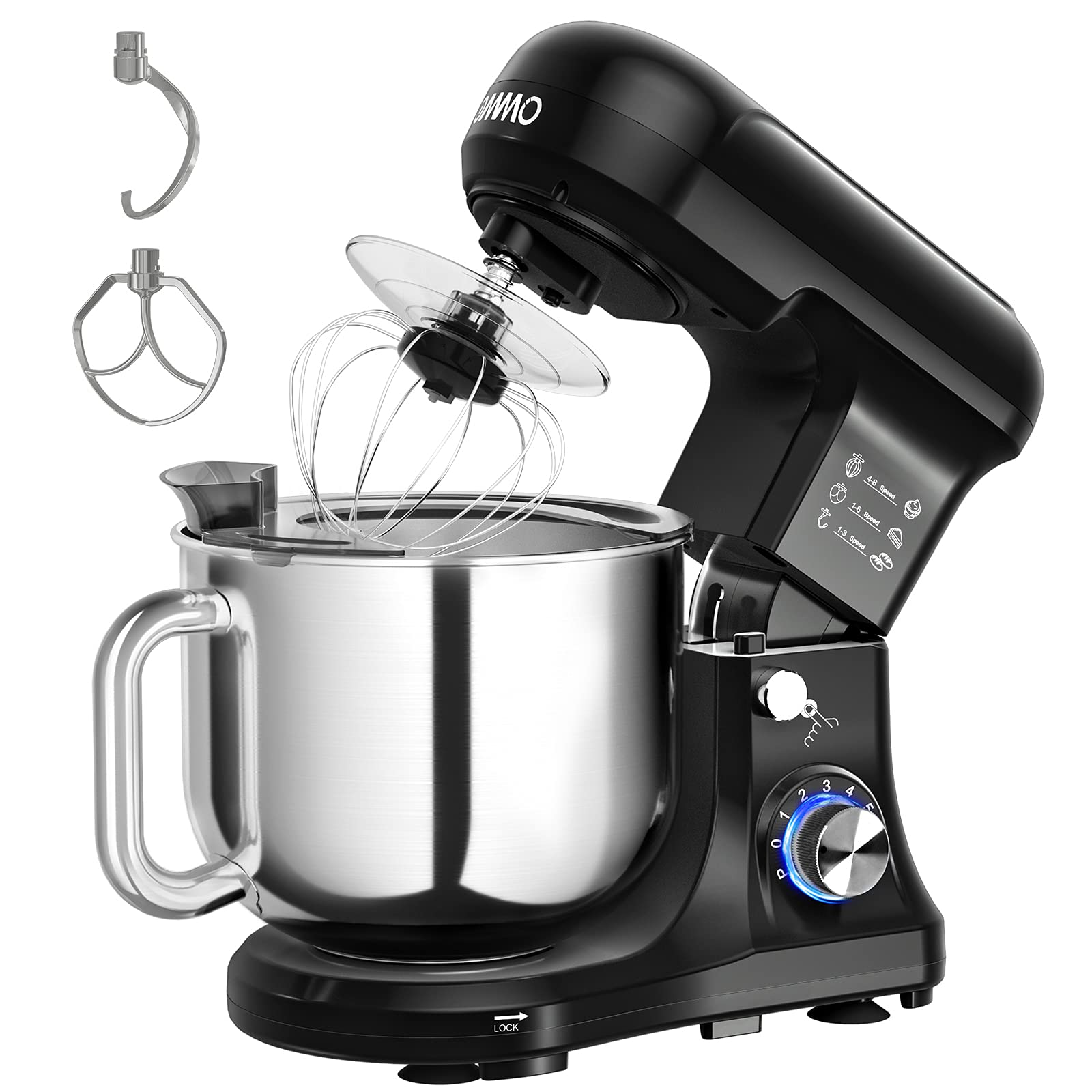 Buy OMMO Stand Mixer, 5Quart TiltHead Kitchen Mixer, 6Speed Powerful
