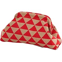 Women Clutch Purses,Summer Beach Woven Crochet Bag 2025,Evening Handbag Dumpling Striped Ruched Cloud Purse