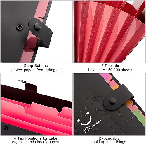 Vista 37 de Forvencer Organizador de archivos de acordeón, tamaño carta, carpeta de archivos expandible de 7 bolsillos, bonita carpeta de archivos con Púrpura