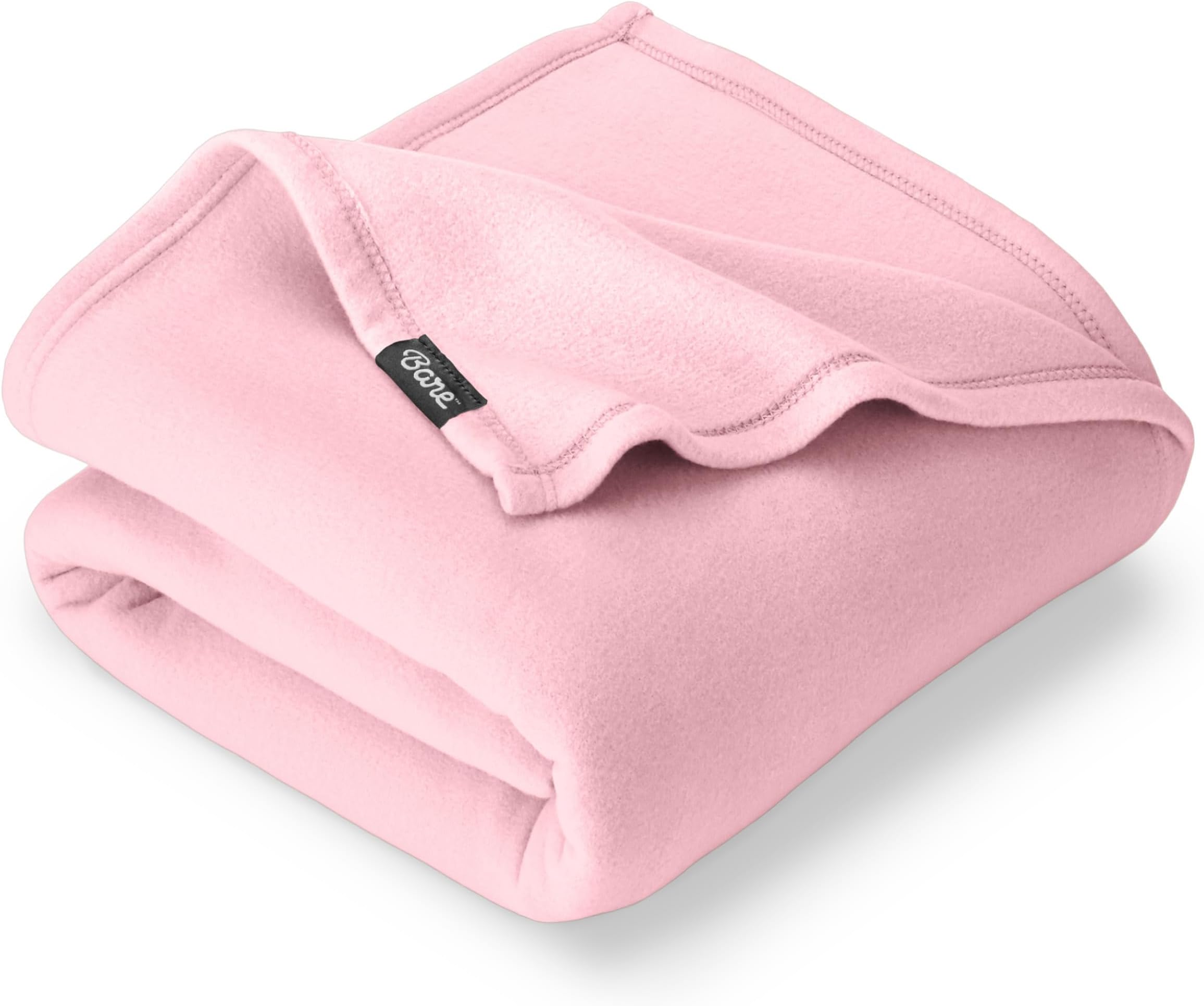 Bare Home Polar Fleece Blanket - Throw - Light Pink - Warm & Cozy - Premium Fleece for Bed, Sofa, Camping, Travel and Cold Nights - Lightweight Blanket (Throw, Light Pink)