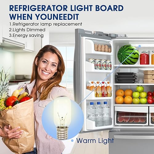 Miniatura 7 de Bombilla para refrigerador T8 de 40 W 297048600 241552802 de repuesto para Whirlpool KitchenAid Electrolx Kenmore Frigidaire