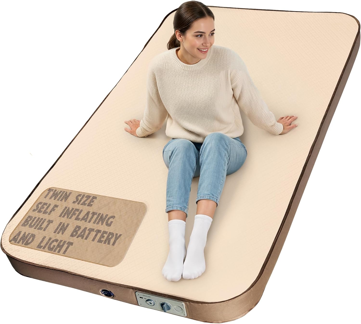 Self-Inflating Camping Sleeping Pad – 4″ Wandermate Memory Foam Air Mattress for Backpacking, Car Camping & Tents, Compact and Durable