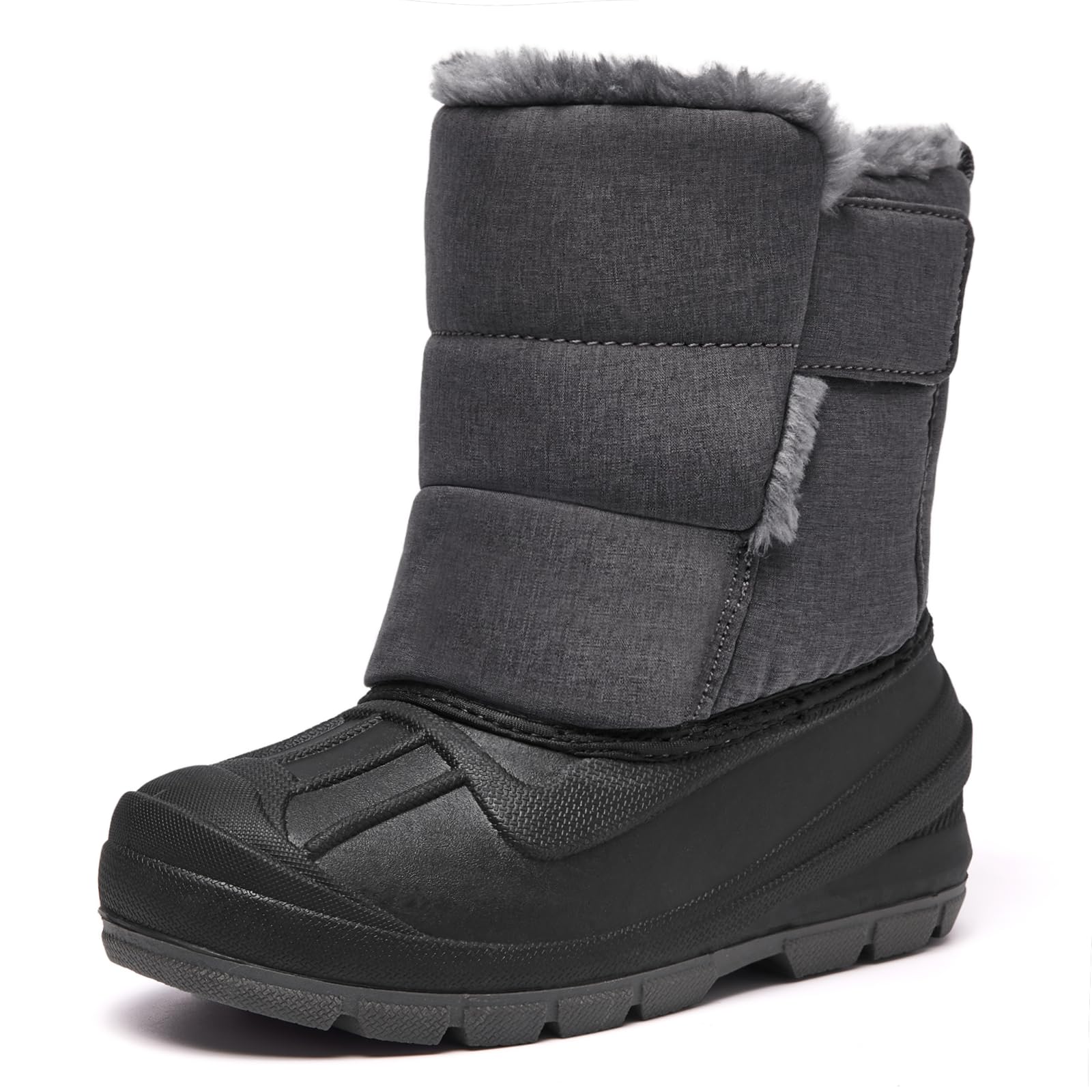 MORENDL Kids' Snow Boots Insulated Waterproof Fur Lined Warm Anti-Slip Winter Shoes for Boys and Girls Outdoor Walking(Toddler/Little Kid)