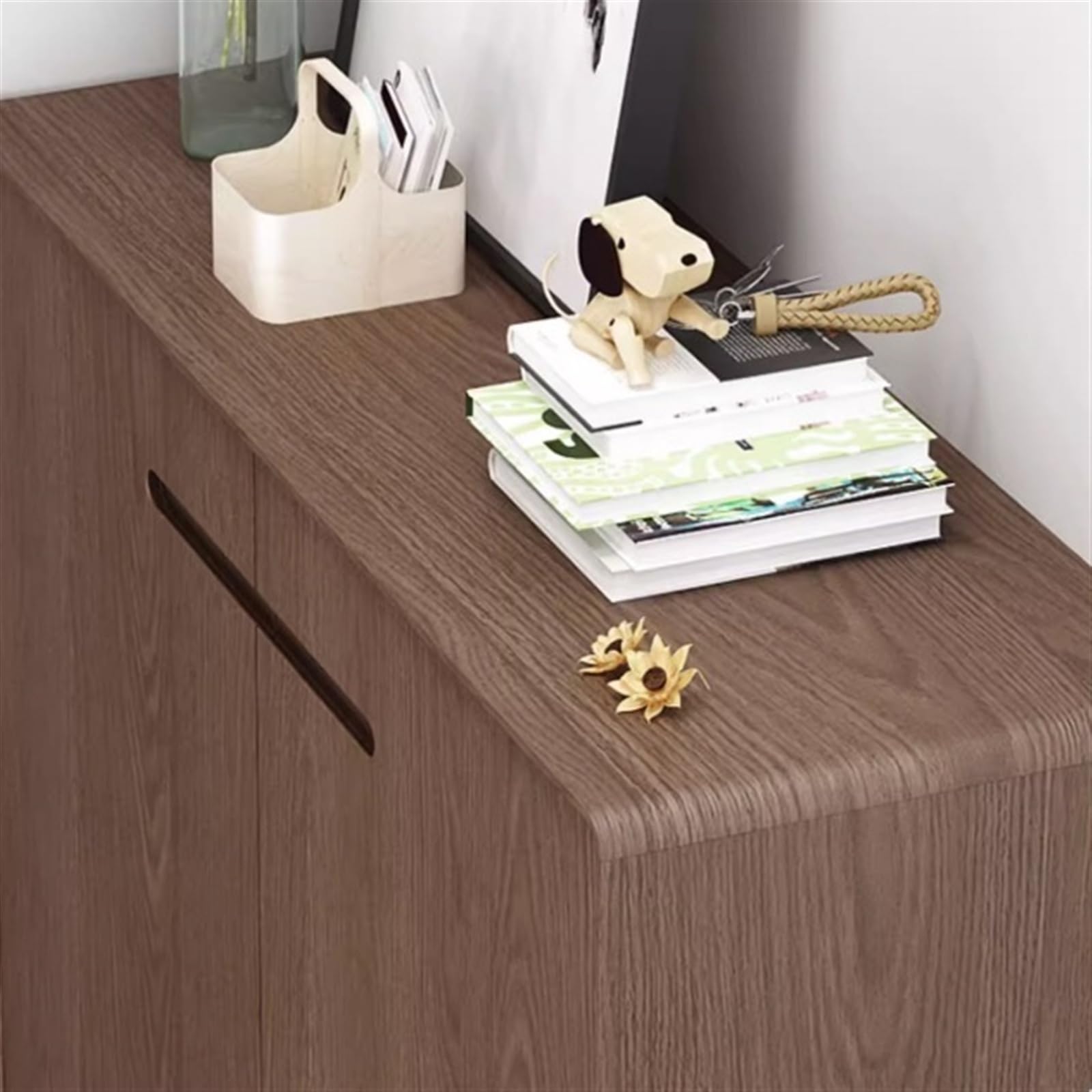 Armadio per Scarpe Organizzatore for scarpiera autoportante a 5 ripiani for ingresso, scarpiera in legno, scarpiera con 2 ante, ripiani regolabili Portascarpe(Bruin,80cm)